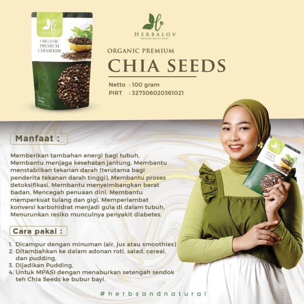 

PREMIUM Organic CHIA SEEDS by HERBALOV ciased garam gunung herbalov