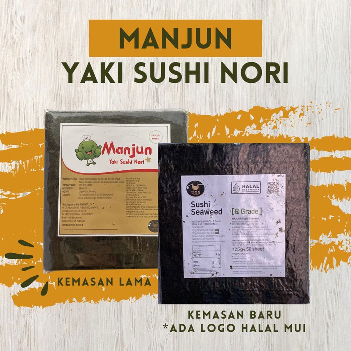 

(GoodSeller) Nori Yaki Manjun 1 pack - Nori Rumput Laut 50 lembar