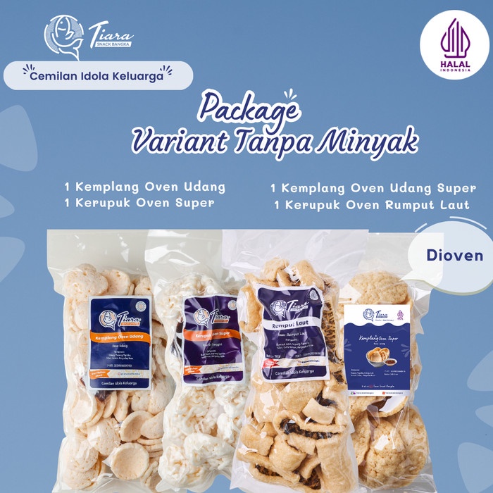 

Paketan Kerupuk Tiara/Kerupuk Oven Tanpa Minyak Tiara Snack Bangka