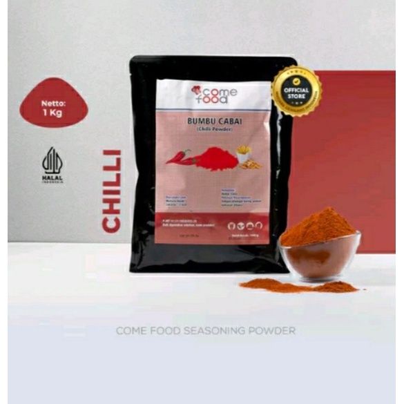 

Lezat- Comefood Bubuk Cabai Chili powder 1 kg / cabe chilli bubuk come food