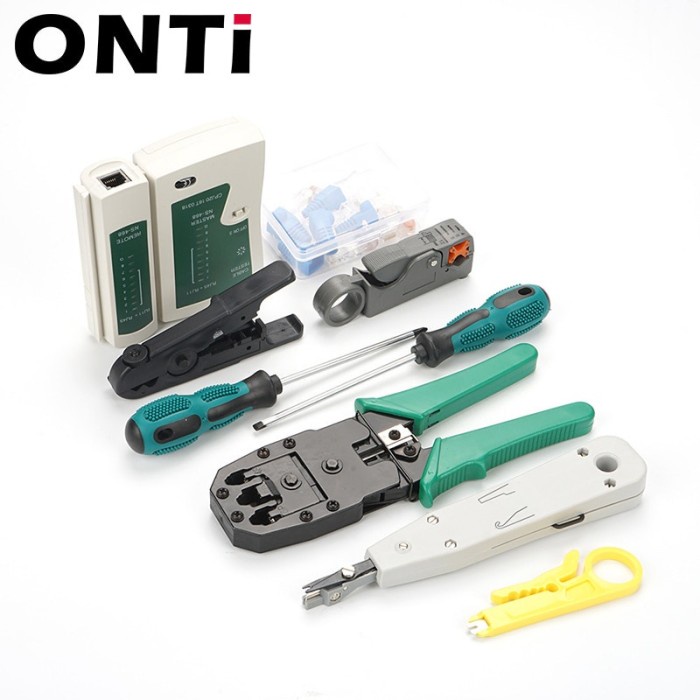 Paket Toolkit Network Repair Tang Crimping Lan Tester Fiber Optic Tool
