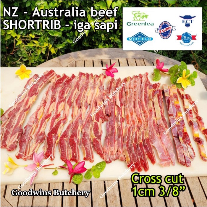 

Lezat- 1kg beef Galbi Bulgogi SHORTRIB CROSSED CUT daging iga sapi Australia