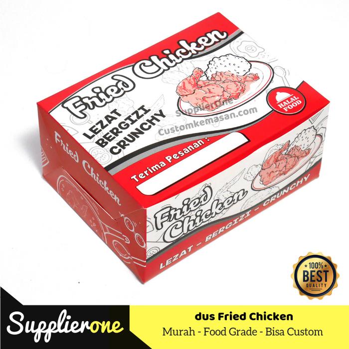 

Lezat- Dus Box Fried chicken Kardus Kemasan Fried chicken Murah isi 50 pcs