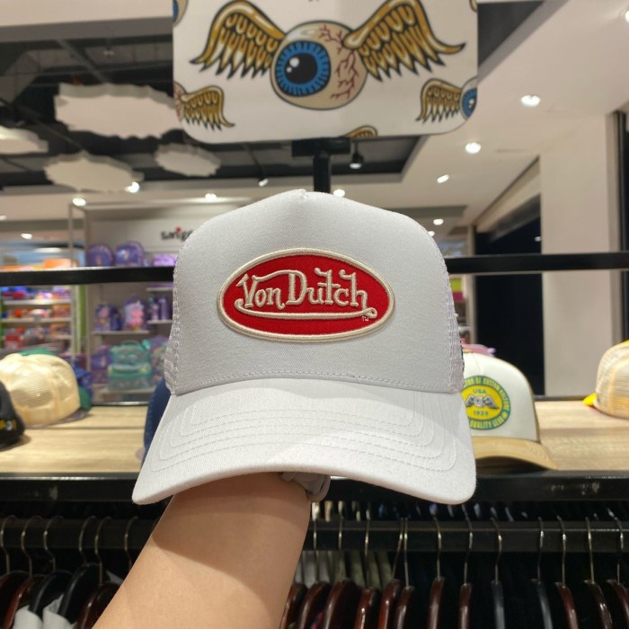 New Arrival - Vondutch Cap Men - Von Dutch Topi Pria - Original White