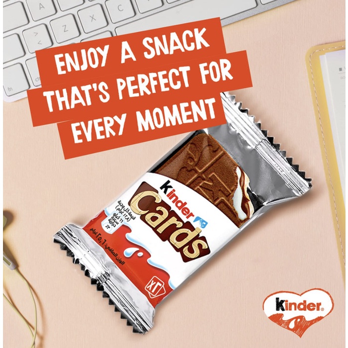 

KINDER CARDS 76,8 GR CRISPY WAFER WITH MILKY & COCOA FILLING