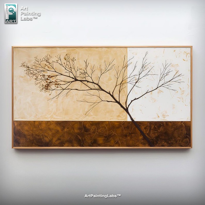 TERPERCAYA lukisan japandi/lukisan landscape txture, dekorasi dinding, dekorasi modern