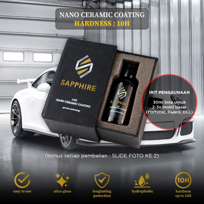 10H NANO CERAMIC COATING SAPPHIRE GERMAN TECH PREMIUM ULTRA GLOSS ORIGINAL