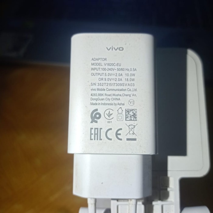 charger vivo 100% original bawaan hp 5v=2a 10wat/9v=2a 18wat