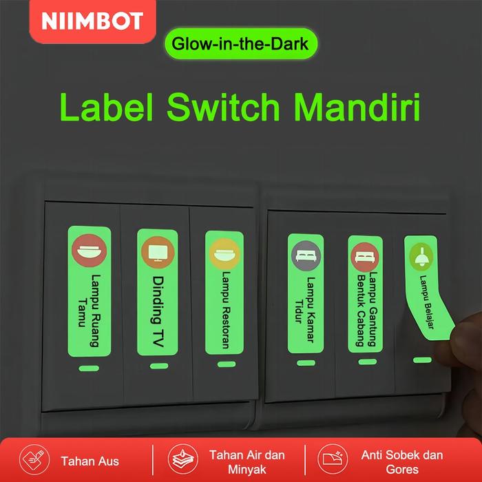 

TERLARIS NIIMBOT D11/D110/D101 Label Pencetakan Luminous Lem (13x35mm/90pcs) Label yang Bersinar di