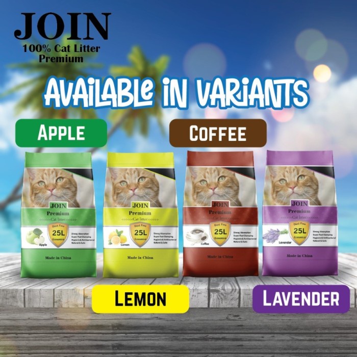 Promo Gojeg Pasir Kucing Join 25 Liter / Pasir Kucing Wangi Gumpal