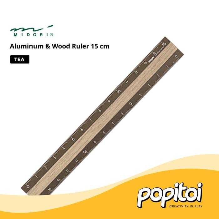 

TERLARIS MIDORI Aluminum & Wood Ruler 15 cm