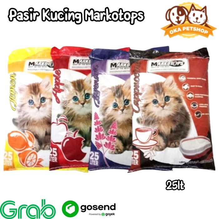 Pet- Pasir Kucing MARKOTOP 25liter/Pasir Gumpal/Pasir Wangi/Pasir Markotop
