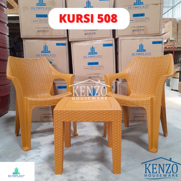 KURSI SENDER PLASTIK ROTAN BANGKU KURSI SANTAI TERAS TANGAN OLYMPLAST