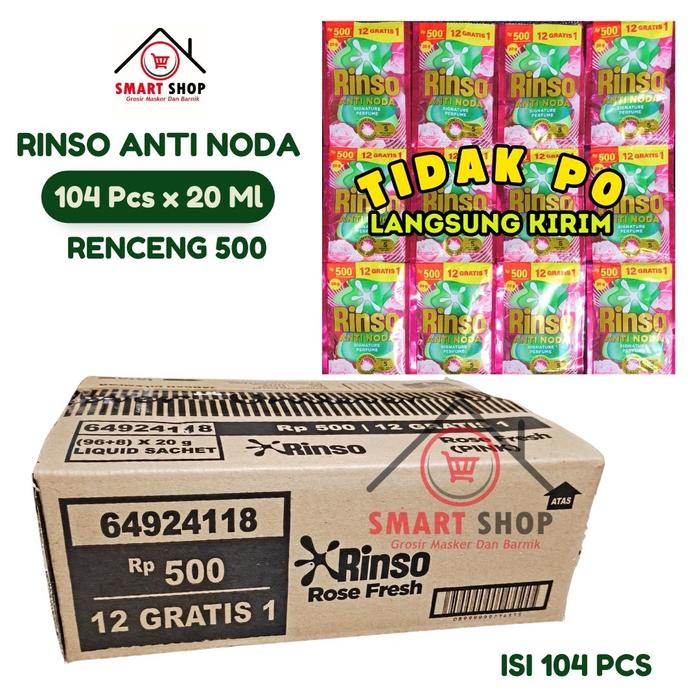 JTTOP" PROMO 39 RINSO RENCENG 20ML SACHET ANTI NODA + MOLTO ROSE