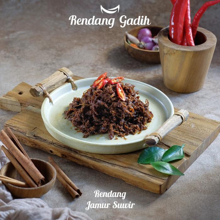 Hot Sale Rendang Jamur Suwir Rendang Gadih Food Asli Padang Payakumbuh Vegetarian Tanpa Daging