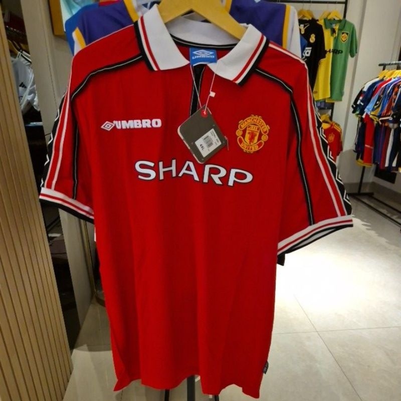 JERSEY BOLA RETRO MU SHARP TREBLE WINNER 1998 M-4XL GRADE ORI PREMIUM IMPORT