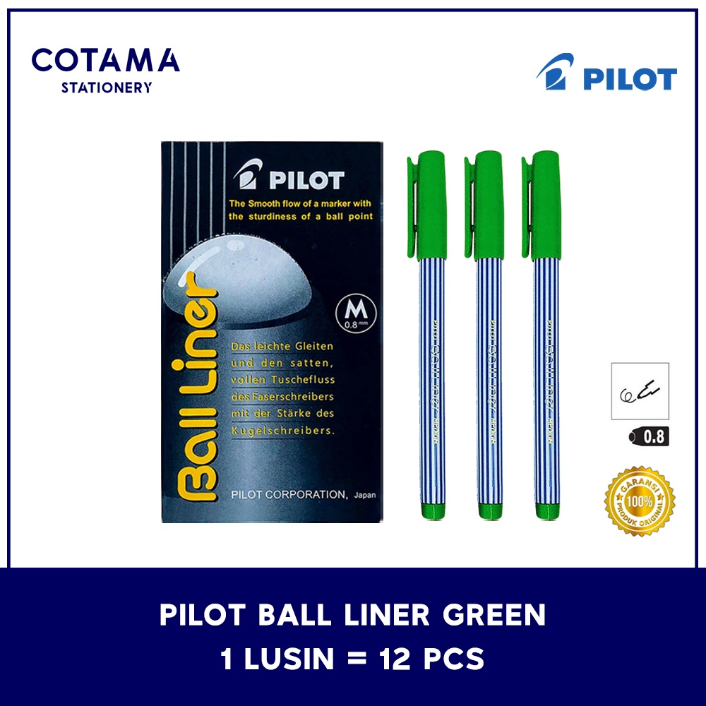 

Pulpen Pilot Balliner / Bolpoin Ball Liner 0.8 Mm - 1 Lusin Isi 12 Pcs