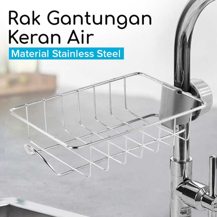 CUCI GUDANG Rak Praktis Tempat Sabun Cuci Piring Stainless Peralatan Dapur Kitchen