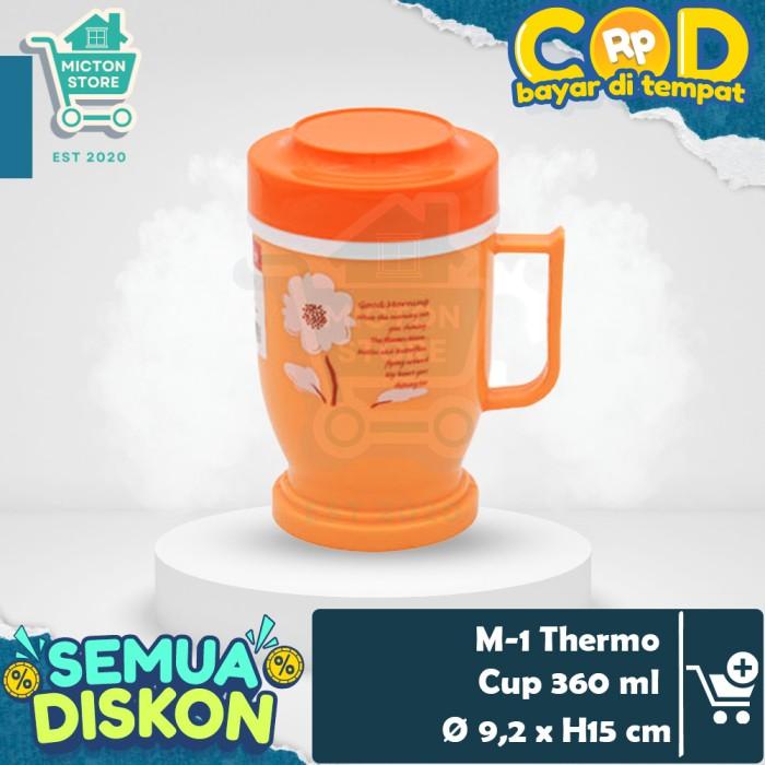 BERMUTU MICTON Lion Star M-1 Thermo Cup 360 ml Gelas Termos Kecil Tutup Plastik Dingin Panas Minum