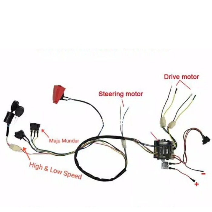 KABEL SET REMOT RECIVER 12V MOBIL MAINAN AKI ORIGINAL