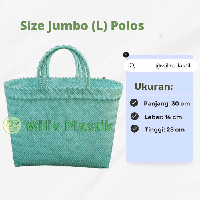 Tas Anyam Plastik POLOS Tas Hampers Parcel Keranjang Souvenir Berkat *