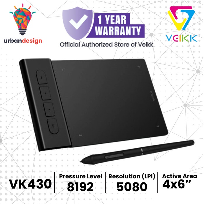 Drawing Tablet Veikk Vk430 Digital Tablet Osu Alt S640 Vk640 A30