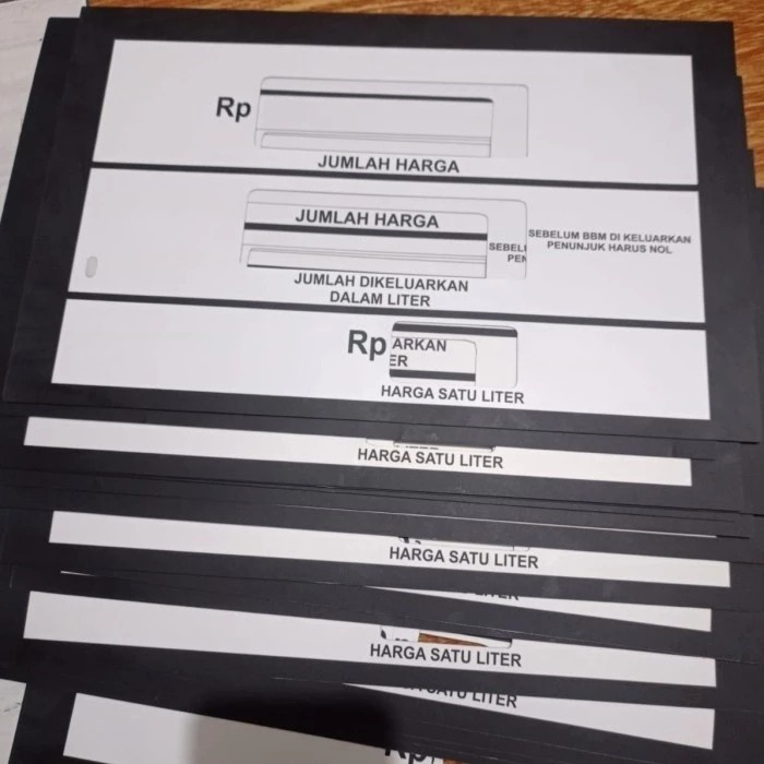 Stiker Display To Pompa Tatsuno / Stiker Keypad Display Tatsuno