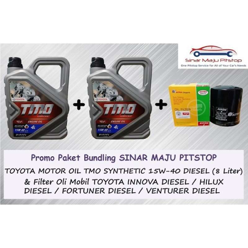 Paket Bundling Oli TMO Diesel 15W-40 Synthetic 8 Liter & Filter Oli Mobil TOYOTA INNOVA DIESEL &