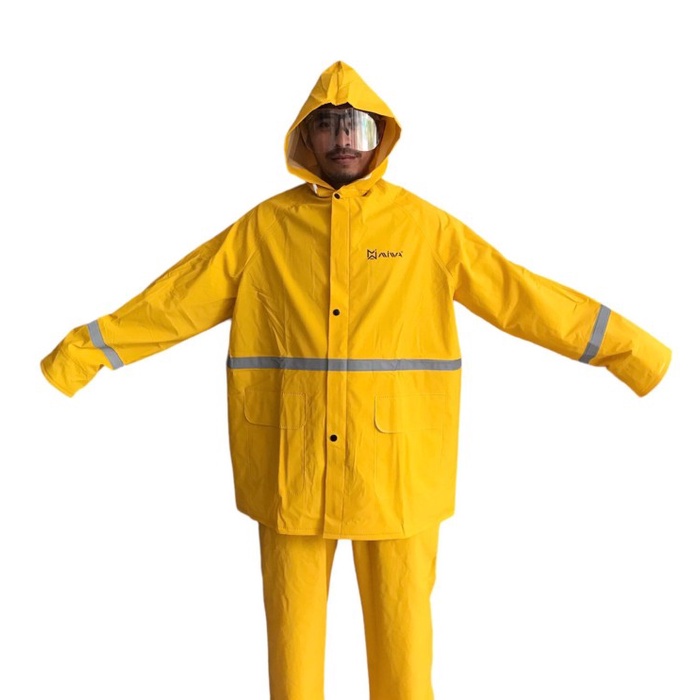 Jas Hujan Berkualitas MIWA warna kuning Bahan Tebal