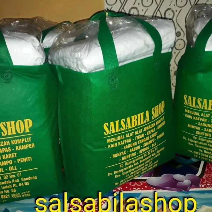 PROMO paket kain kafan pria wanita perlengkapan memandikan jenazah lengkap