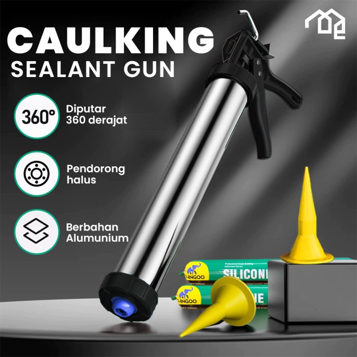 

Tembakan Lem Sausage Sealant Silicone Silikon Sealant Caulking Gun Sosis 600 ml