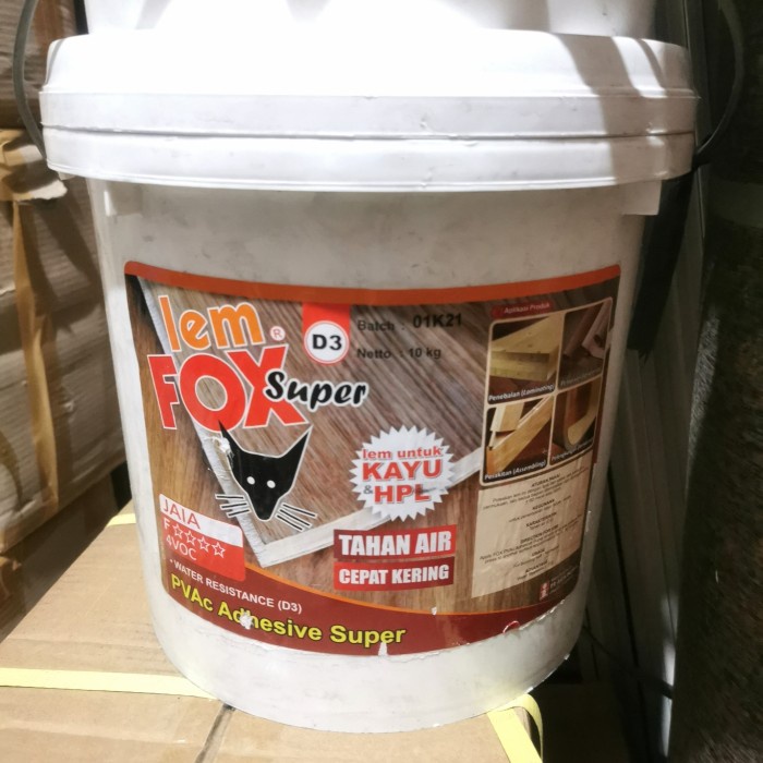 Lem fox putih d3 waterproof 10kg lem tahan air lem HPL sheet pvc kayu