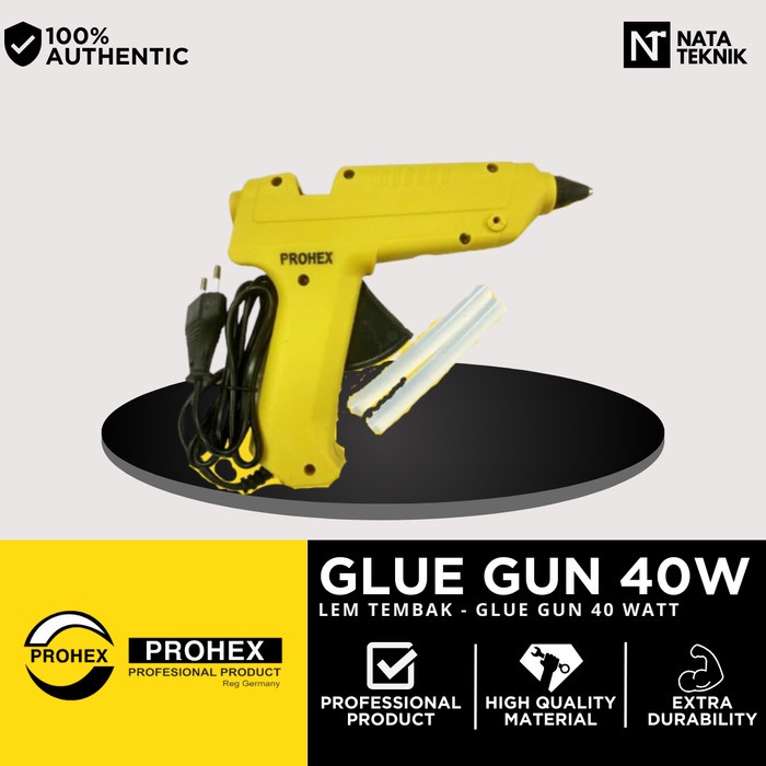 

Lem Tembak 40 Watt Glue Gun 40 Watt PROHEX Art. 1330-400