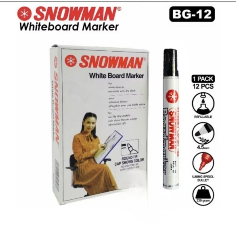 

Spidol Snowman White Board Bg - 12 ( Isi 12 Pcs )