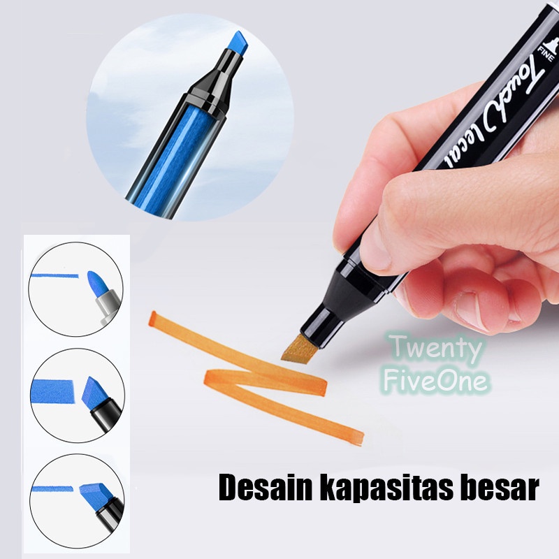 

120 Warna Touch Marker Sketsa Spidol Umum General Marker Set Animation Markers Pena Berujung Ganda