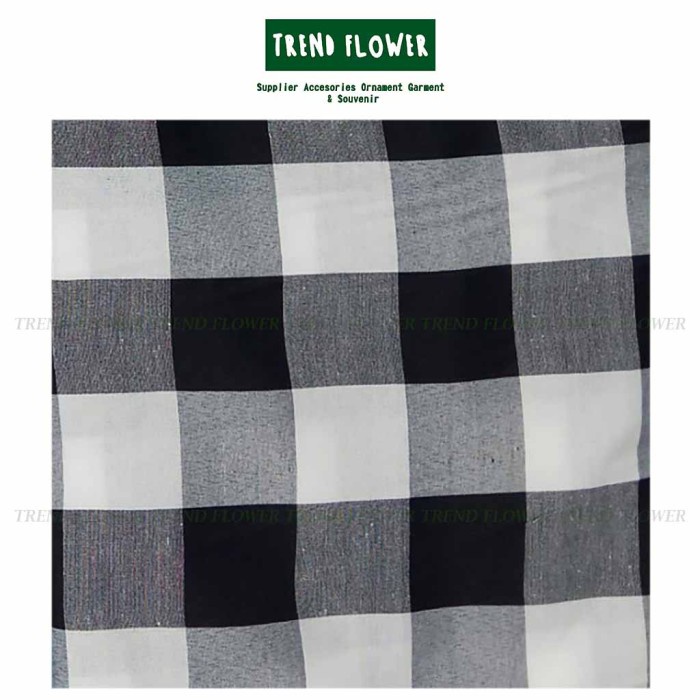 PROMO SPECIAL KAIN BALI POLENG MOTIF KOTAK KOTAK HITAM PUTIH PER METER