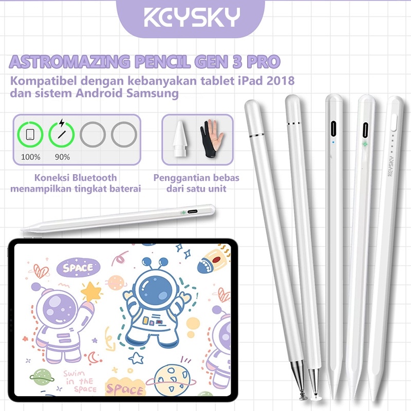 {{ Keysky Stylus Pen Universal with Palm Rejection Active Stylus Capacitive Pencil for Xiaomi Huawei