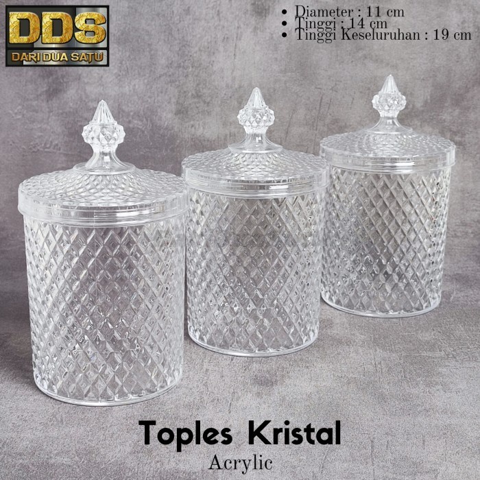 (Expert) Toples Kristal Akrilik Kue Kering Kacang Permen 1000 ML
