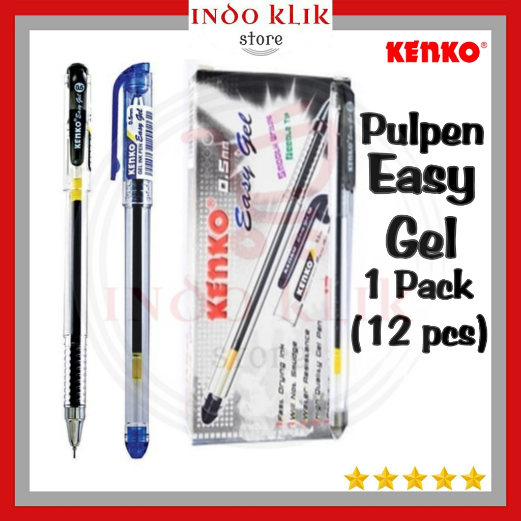 

Pulpen Easy Gel Kenko / Ballpoint Gel 0.5 mm / Pen Lancip Cair Murah