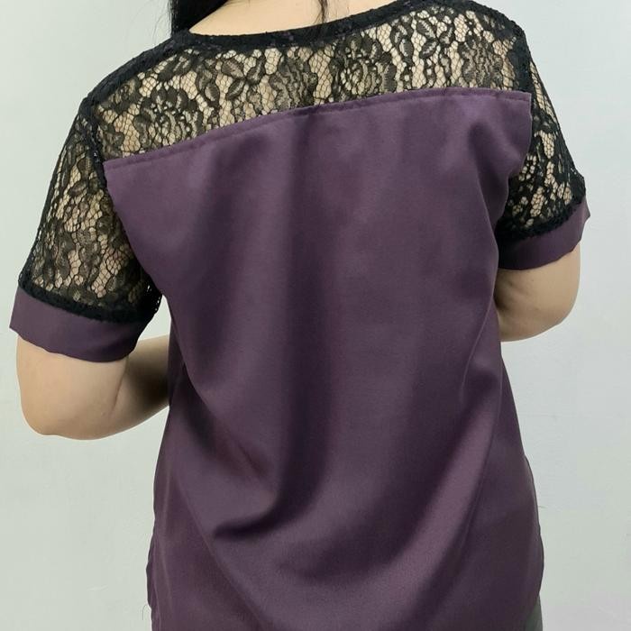 (Expert) LVL - Blus Jumbo Wanita Stela Brukat Atasan Blouse Cewek Model Baru Kombinasi Baju Casual