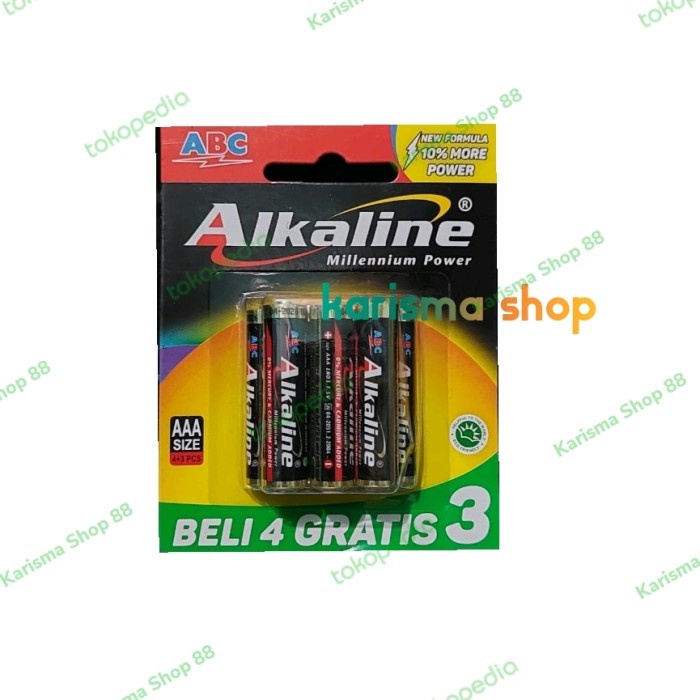 Lengkap- Baterai Alkaline AAA isi 7 pcs/ baterai / battery / batu abc a3