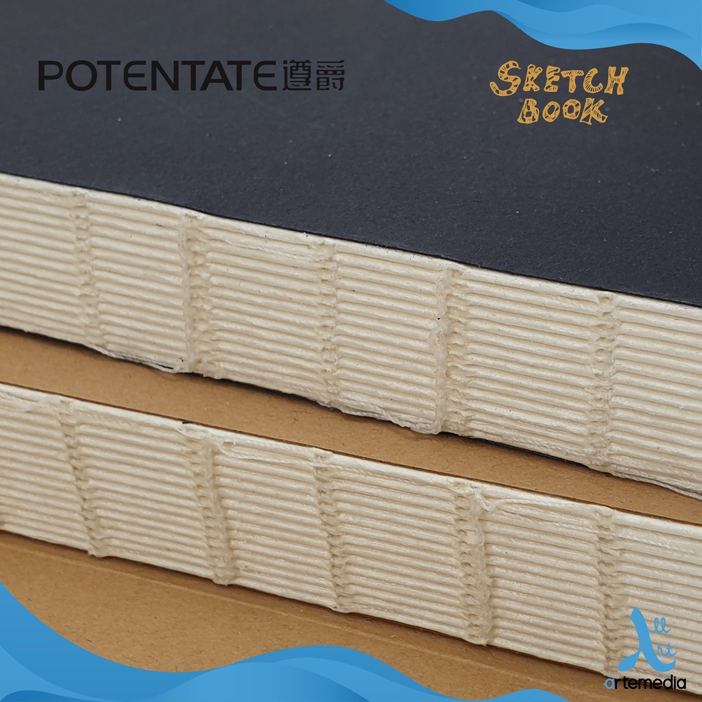 

IK! Sketchbook Potentate A5 Exposed Stitch Bound Buku Sketsa / Sketchbook Potentate A5 Black & Craft