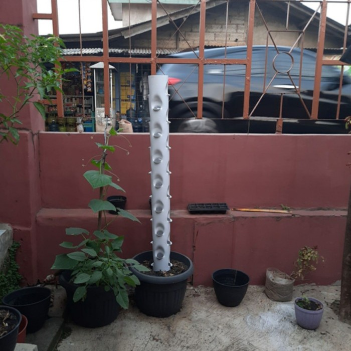 BEST TOWER VERTIKAL HIDROPONIK VERTICAL GARDEN 4INCH 30 LUBANG 1 METER