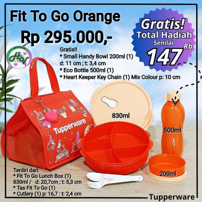 MacamKita- Tupperware tempat makan FIT TO GO - PURPLE