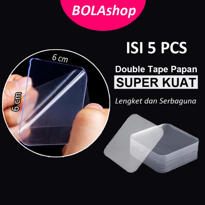 

[5 PCS] Double Tape Nano Papan Perekat Dinding Dua Sisi Super Kuat