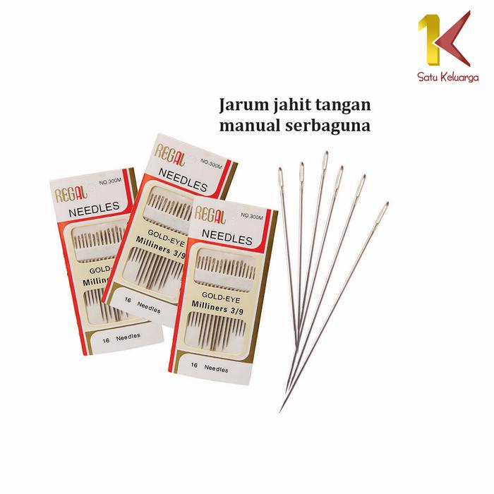 

[COD} SK C1005 Jarum Jahit Tangan Isi 16 Gold Eye Milliners 3/9 Needles
