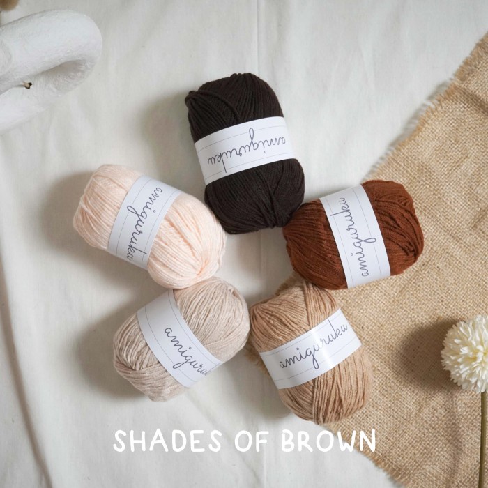 

Benang Rajut Import Milk Cotton Yarn 3 ply - SHADES OF BROWN