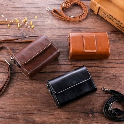 PU Leather Digital Camera Bag Case For Panasonic Lumix DC-TZ90 TZ100