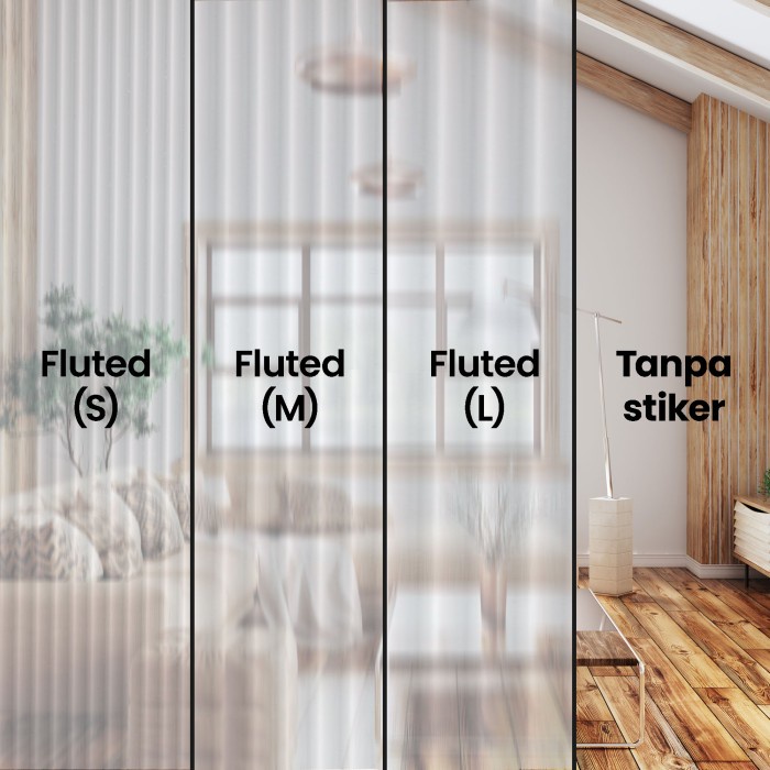 (Expert) ALPHAMAX Fluted/Morru Sticker Sticker Kaca Fluted/Morru Jendela Sticker Kaca Fluted/Morru