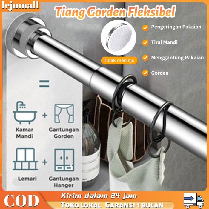 Tiang Gorden Fleksibel Jemuran Baju Tiang Jemuran Portable Besi Gorden